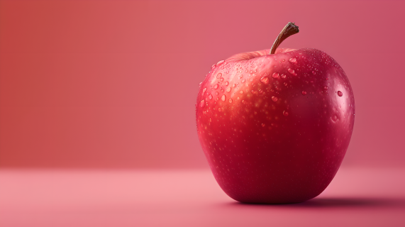 单个水果红苹果图片
