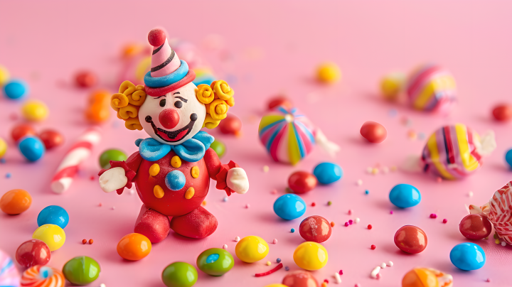 小丑玩偶彩色糖果版权图片下载