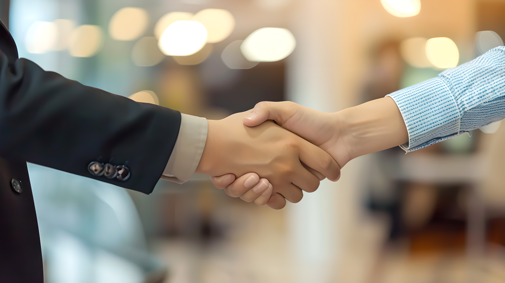 商务礼仪握手光影图片