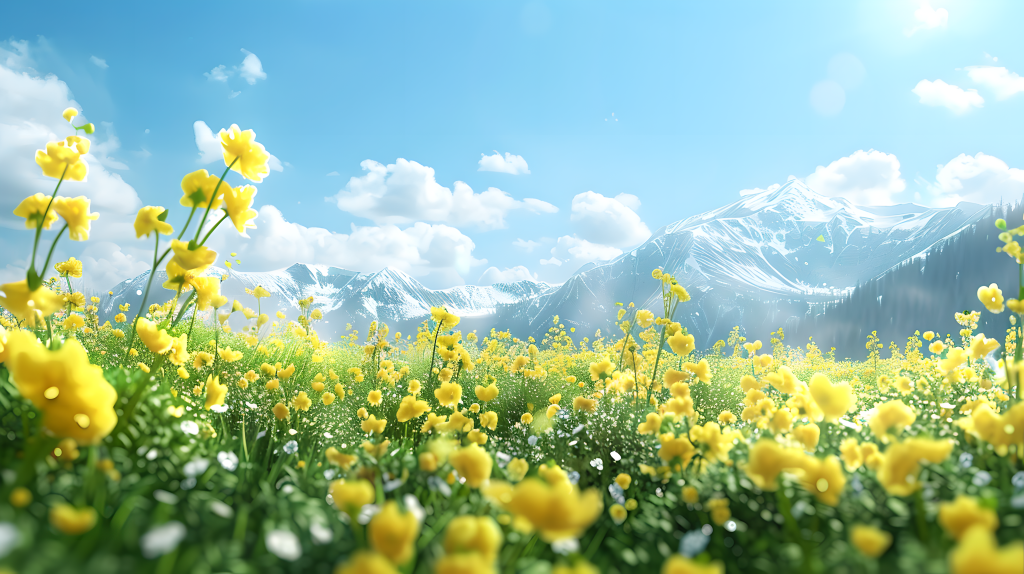 油菜花田美丽风景图片