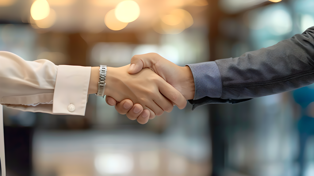 商务礼仪双方握手图片