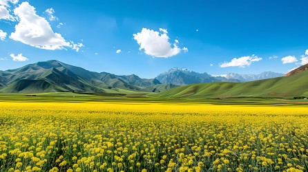 油菜花田大地风光图片