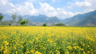 油菜花田春天美景图片