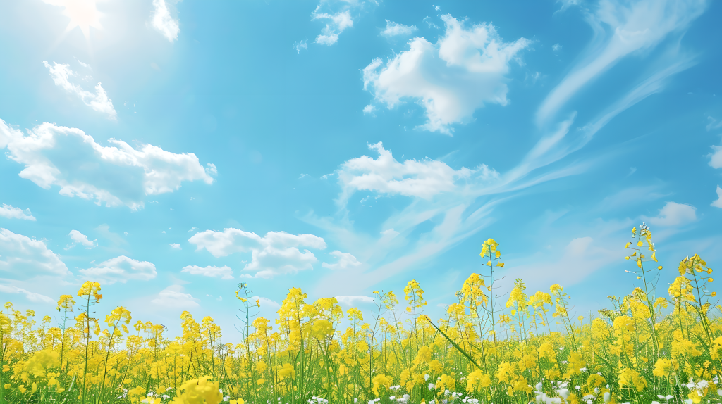 油菜花田自然风光图片