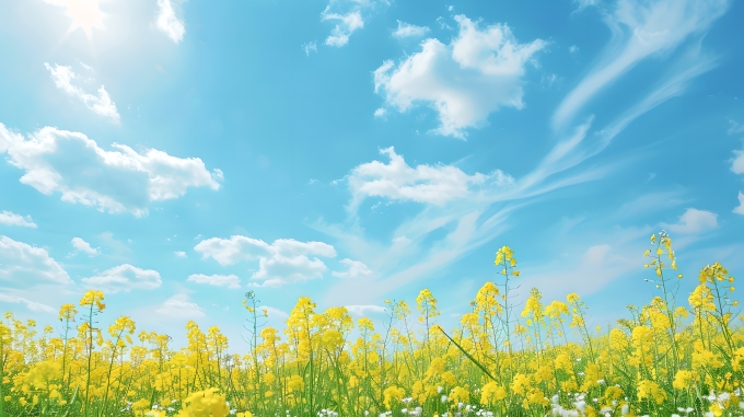 油菜花田自然风光图片