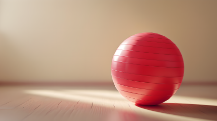 红色瑜伽球图片