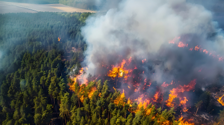 森林火灾浓烟图片