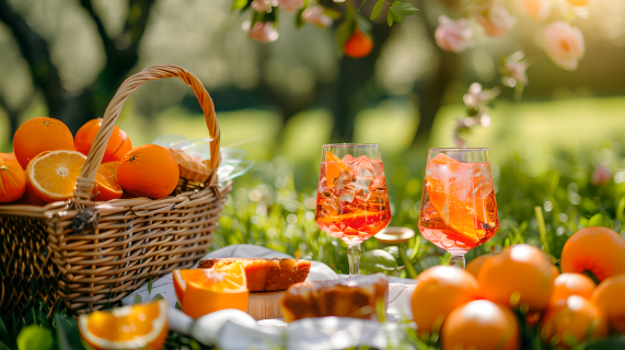 春游野餐橙子图片