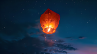 孔明灯迎接新年图片