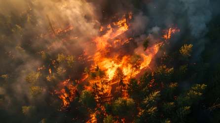 森林火灾植被破坏图片