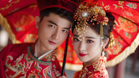 情侣婚纱照中式图片