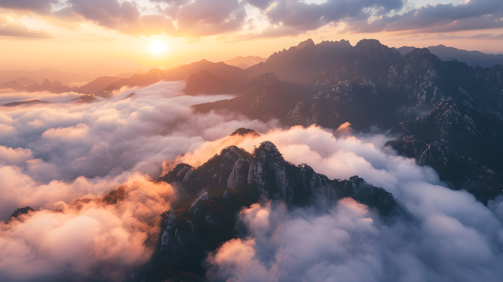 泰山日出云雾图片