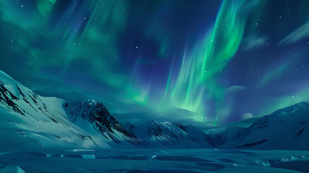北极光迷人色彩图片