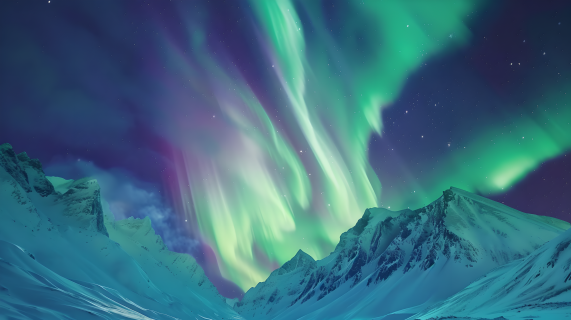 北极光缤纷色彩图片