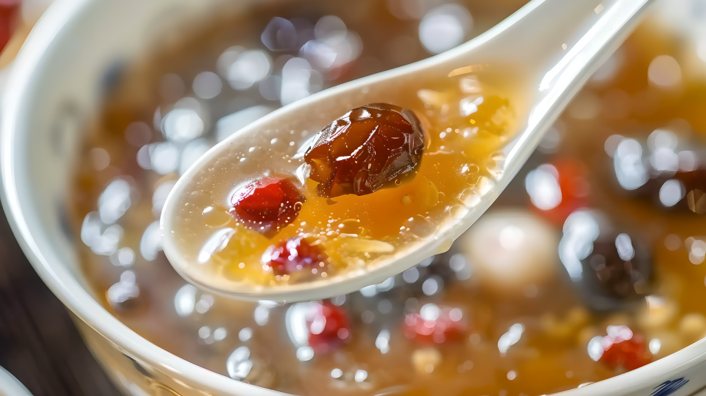 红枣莲子粥特写图片