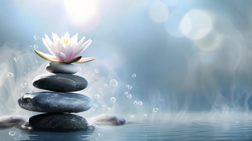 大自然石头莲花图片