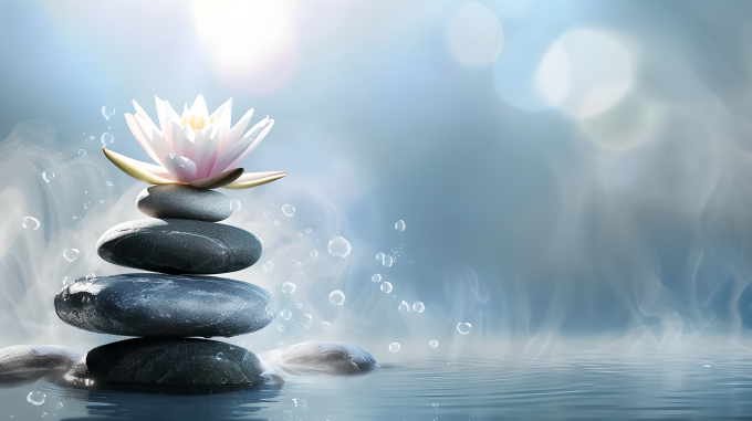 大自然石头莲花图片