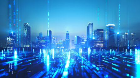 科技城市蓝色光影图片