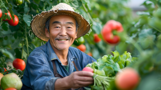 农民菜园摘菜图片