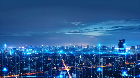 商务科技智能城市俯瞰图片