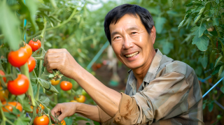 农民采摘西红柿图片