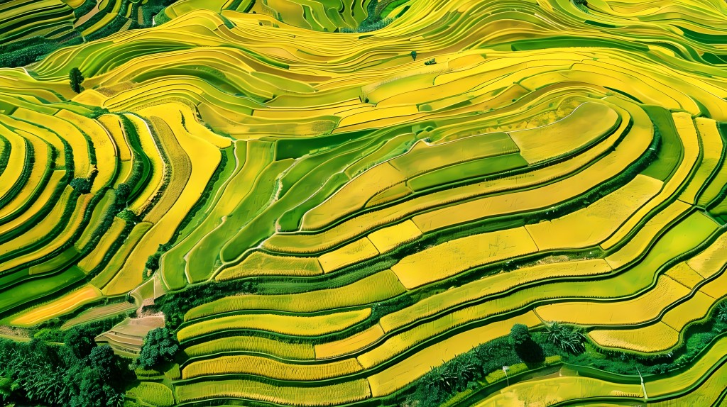 乡村梯田风景版权图片下载