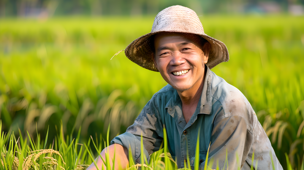 田间劳作的农民图片