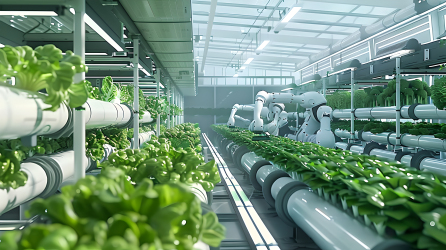 智慧农业高科技水培蔬菜图片