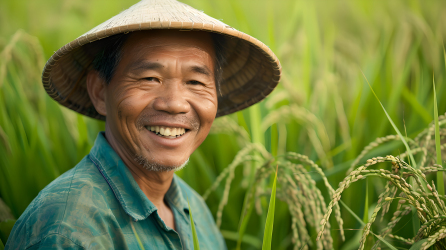 稻田劳作的农民图片