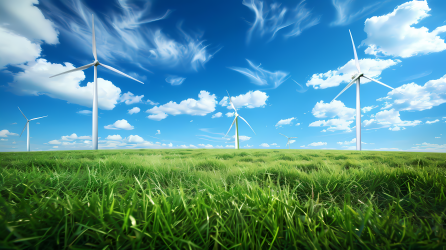 风车发电自然能源图片