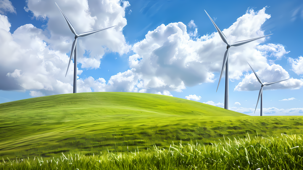 风车发电美丽天空图片