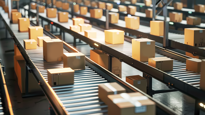 电商仓库传送带图片