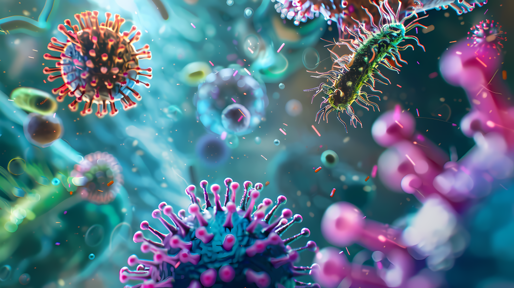 细菌病毒多彩版权图片下载