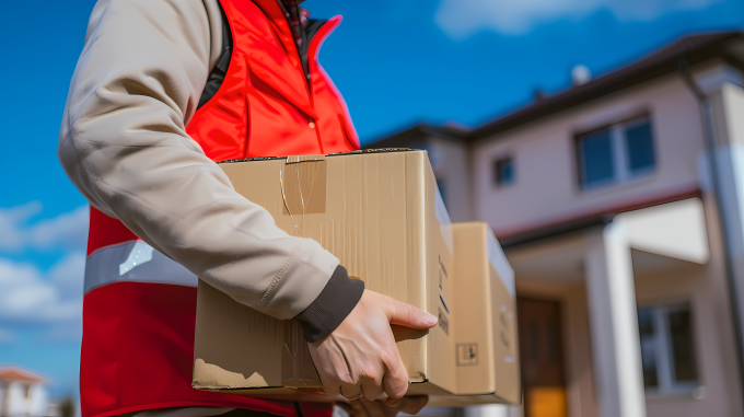 快递员服务客户图片