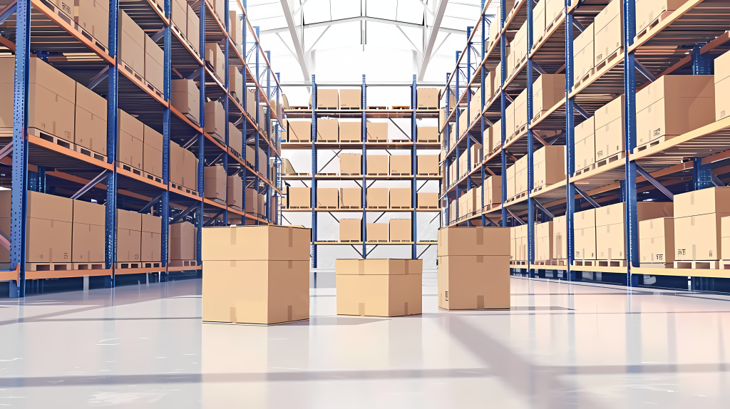电商仓库棕色纸箱图片