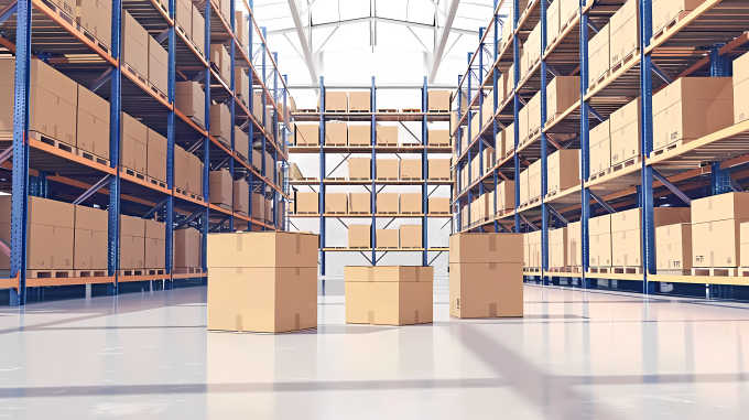 电商仓库棕色纸箱图片