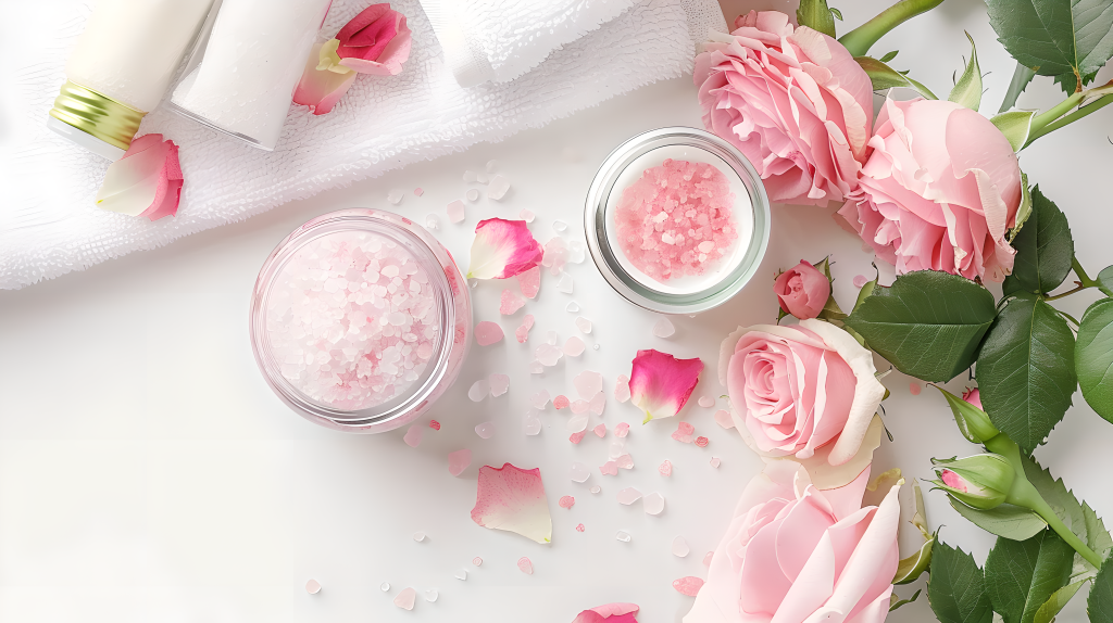 粉色面霜护肤图片