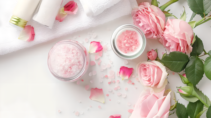 粉色面霜护肤图片