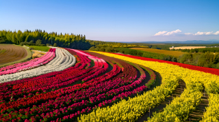 花田花朵绽放图片