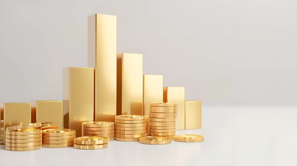 金融安全金条堆砌版权图片下载