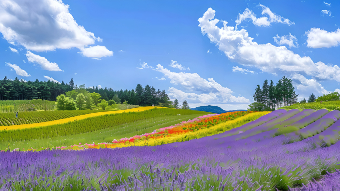 薰衣草花田图片
