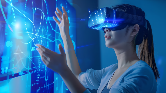 虚拟VR蓝色光影图片