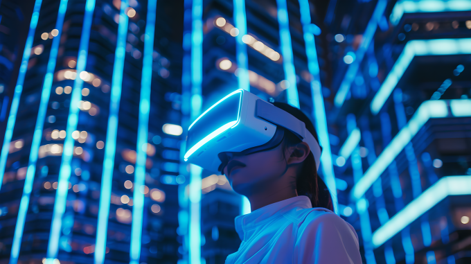 虚拟VR大楼背景图片