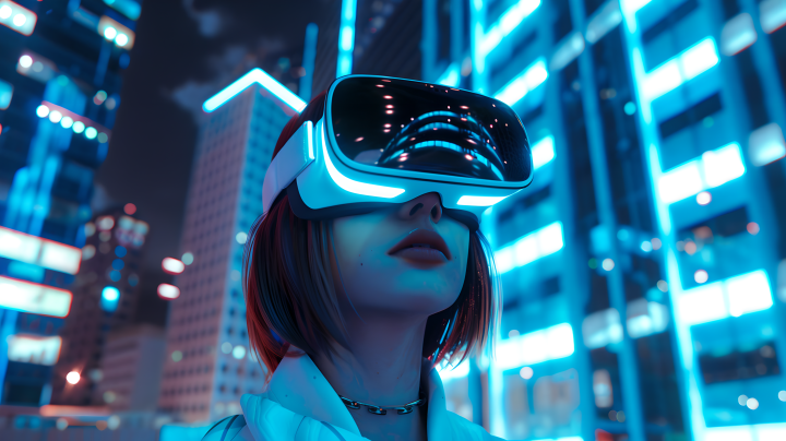 虚拟VR未来办公楼版权图片下载