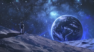 宇航员月球探索图片