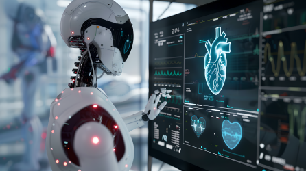 智能机器人分析医学影像图片