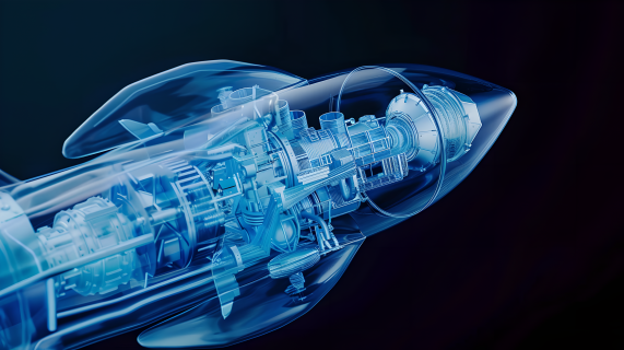 火箭内部蓝色透明图片