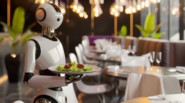 智能服务餐厅机器人版权图片下载