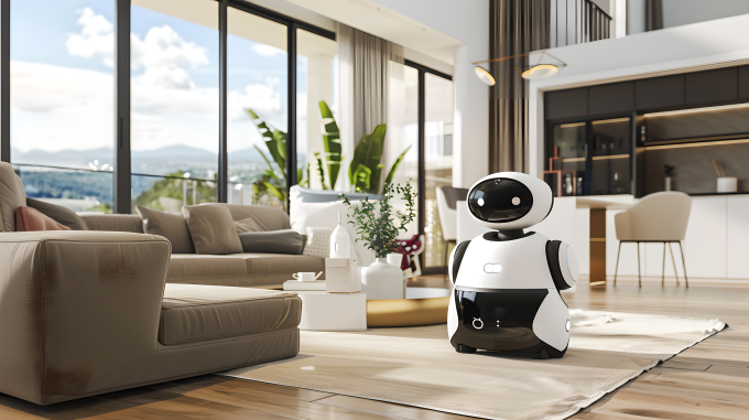 智能服务扫地机器人图片