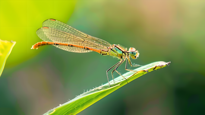 绿叶上的蜻蜓图片